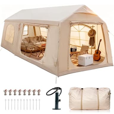 Ytaoeo Aufblasbares Zelt für Camping Outdoor Zelt Aufblasbares Gampingzelt aus Wasserdichtem Oxford-Stoff Air Glamping Zelte, Verschiedene Optionen (10 Personen)