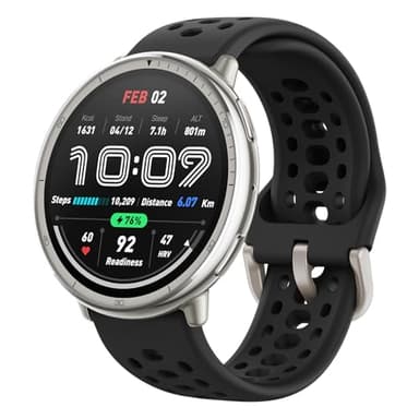 Amazfit Active 2 Smartwatch 44mm, GPS-Karten mit Richtung, Fitness-Tracker, 10-Tage-Akku, Schlafüberwachung, 160+ Sportmodi, wasserabweisend, für Android & Apple iPhone, schwarzes Silikon