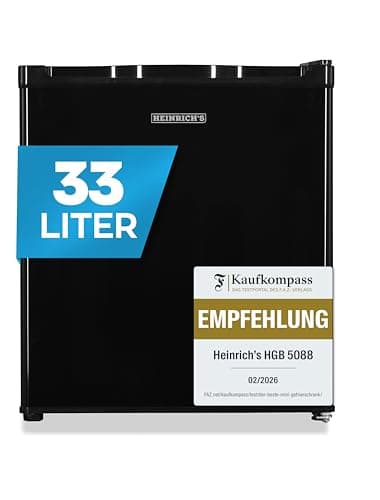 HEINRICHS Mini Gefrierschrank 33L klein kompakt leise:40dB Gefrierbox; wechselbarer Türanschlag; mini Tiefkühltruhe bis zu -18°C,Tiefkühlschrank,perfekt für Büro Camping Outdoor Heinrich´s (schwarz)
