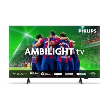 Philips Ambilight 50PUS8309 4K LED Smart TV - 50-Zoll Display mit Pixel-präziser Ultra HD, Titan OS Plattform und Dolby Atmos-Klang - Funktioniert mit Alexa und Google Sprachassistent – Matt Schwarz