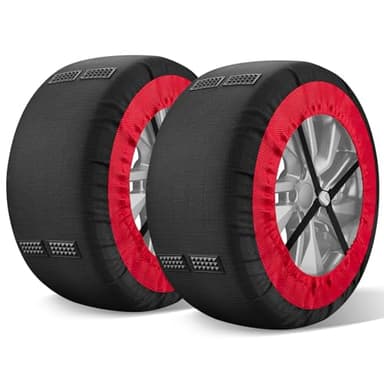 highsam SUPER Grip Snow Socks, Schneeketten Textile für Autos, EN 16662-1 Zertifizierung- 2er Set Schneesocken Anfahrhilfe, Größe L