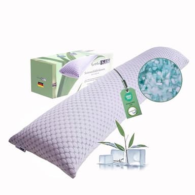 wohlKIS - Seitenschläferkissen mit Bezug 40 x 145 cm - kühlendes Schwangerschaftskissen - Stillkissen mit Memory Foam - Orthopädisches Kissen - Pregnancy Pillow - Body Pillow - Schlafkissen