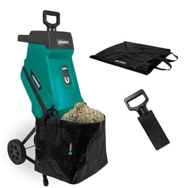 VONROC Gartenhäcksler elektrisch 2500W - Messerhäcksler für Äste bis zu Ø45mm - Leise & Robust - Häcksler Maschine für Gartenabfälle inkl 45L Auffangsack