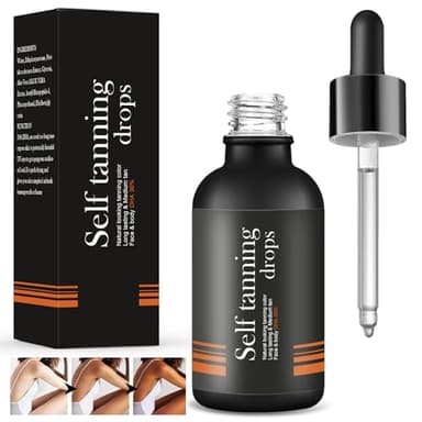 30ML Selbstbräuner Gesichtspflege, Selbstbräunungs-Konzentrat, Selbstbräuner Gesicht & Körper, Self Tanning Drops Ideal Bronze, Verbessern Sie Ihren Natürlichen Hautton