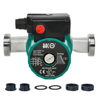 BACOENG Edelstahl Umwälzpumpe Heizungspumpe RS 25/6-180 Zirkulationspumpe für Zentralheizung 220V/ 50 Hz