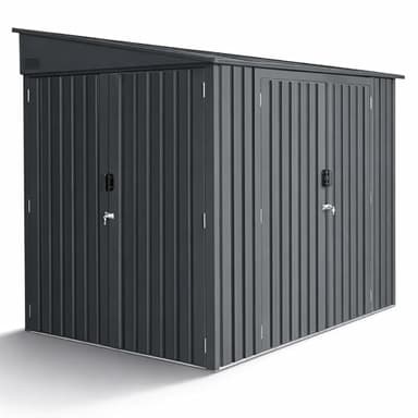 Fahrradgarage Metall verzinkt und pulverbeschichtet | Fahrradbox Bikebox 4 m² - 170 x 249 x 204 cm (B x T x H) mit Tür und Vorhängeschloss