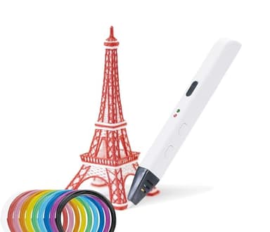 Artnova 3D-Stift mit 10 farbigen PLA-Filamenten (30 m) – 3D-Druckstift mit präziser Steuerung, EU-Adapter, Einstellwerkzeug, kreatives Geschenk.
