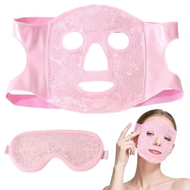2 Stück Gesichtskühlmaske Mit Kühlende Gesichtsmaske Augenmaske Kühlend Wiederverwendbar Reduzieren Gesicht Schwellungen Für Druck Kopfschmerzen (Rosa)