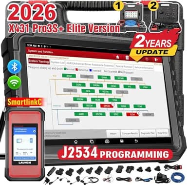 LAUNCH X431 PRO3S+ Elite SmartlinkC OBD2 Diagnosegerät Auto,OE-Level Alle System Scanner mit ECU Codierung,Topologie-Karte, Bidirektionaler Steuerung,50+ Reset,J2534,CANFD,DOIP,FCA SGW,2 Jahre Update