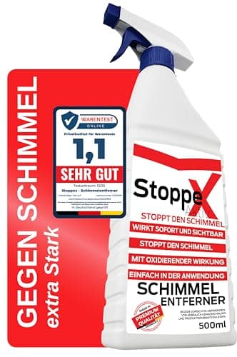 STOPPEX AKTIV Profi Schimmelentferner für Wand, Bad & Silikonfugen – Extra starkes, chlorhaltiges Anti-Schimmel Spray mit Stoppex Aktiv-Formel | Schimmelspray gegen Schimmel & Stockflecken