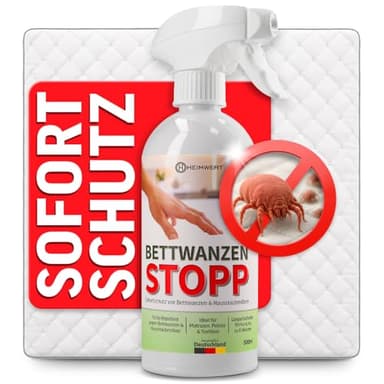 HEIMWERT Bettwanzen Spray Milbenspray 500 ml Sofortschutz für Matratze Polster und Textilien - hochwirksam gegen Bettwanzen und Milben I Spray für Bett Koffer Hotel (500ml)