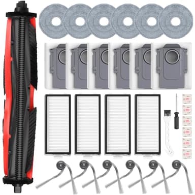 Pure Realm 31 Stück Zubehörset für Roborock Saros Z70 Saugroboter, 1 Hauptbürste 6 Staubbeutel 6 Wischtücher 6 Seitenbürsten 4 Filter 1 Reinigungsbürste, Ersatzteile Zubehör