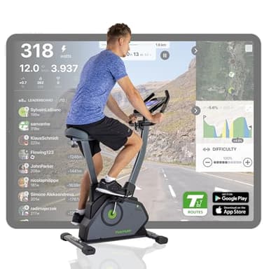 Tunturi Cardio Fit E35 Ergometer Heimtrainer Fahrrad/Bluetooth/Fitnessfahrrad/Fahrradergometer/Hometrainer Fahrrad Trainer mit Handpulssensoren