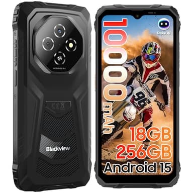 Blackview Fort 1 (18+256) Outdoor Handy Ohne Vertrag 10000mAh, Android 15 Outdoor Smartphone, 6.56" 90Hz Ultradünn baustellenhandy, IP69K Wasserdicht, NFC/GPS/Gemini AI/Fingerabdruck/Glove Mode