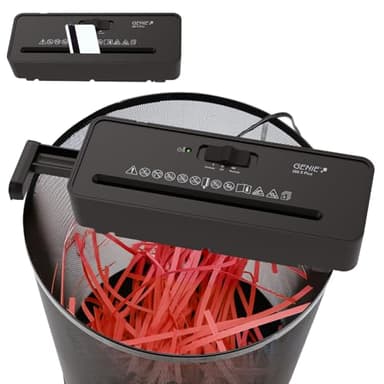 GENIE 260 S Plus Aktenvernichter | Papierschredder mit 6-mm Streifenschnitt | Schredder Aktenvernichter für Zuhause | Shredder Papier kompakt | Mit universal Aufsatz | Paper Shredder