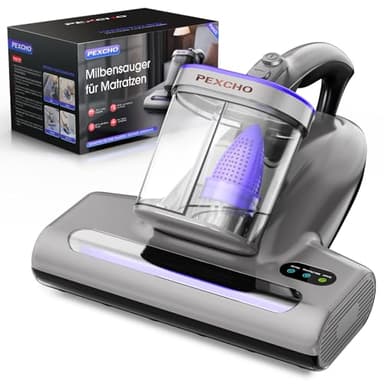 PEXCHO PM600 Milbensauger mit UV-Licht, 500W Matratzensauger für Allergiker Filter zur Entfernt 99,9% der Staub-Milben, Allergene, Tierhaare von Matratzen, Teppichen und Sofas