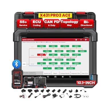 LAUNCH X431 PRO3 ACE OBD2 Auto Diagnosegerät mit DBScar VII,Kfz-Scan-Tool Topologie Mapping,Online-Codierung,CANFD&DoIP,55+Dienste,FCA,OBD1-Adapter-Koffer,10.1 Zoll