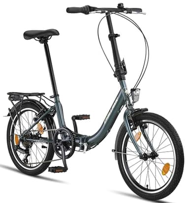 Chillaxx Bike URBAN 20 Zoll Faltrad, Klapprad, 6 Gang Schaltung, Licht, Quick-Fold-System, leichtes Klappfahrrad,Gepäckträger, Folding (Dunkelgrün)