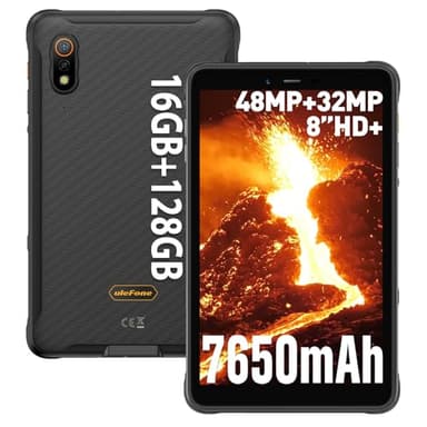 Ulefone Armor Pad Pro Outdoor Tablet 8,0 Zoll HD+ Mini Tab, 16GB+128GB Android 13 Tablet Wasserdicht PC, 7650 mAh, 48MP+32MP Kamera, Dual SIM 4G LTE/2.4G/5G WiFi/GPS/3 Kartensteckplätze/NFC/IP68