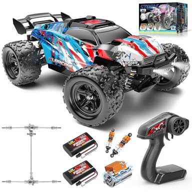 Ferngesteuertes Auto Erwachsene &Jungen 1:18 , RC Car 4WD monstertruck ferngesteuert Offroad 40 km/h mit Metallgetriebe und 2x 1300mAh Batterien, RC Auto Kompakt für Außenbereich Spielzeug ab 10 jahre