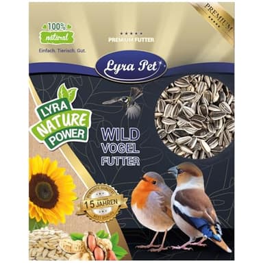 Lyra Pet® | 25 kg Sonnenblumenkerne Gestreift | Wildvogelfutter für Sommer & Winter | Ideal für Freilebende Vögel | Vogelfutter für das Ganze Jahr | Ölreiches Streufutter | Kräftige & Gesunde Schnäbel