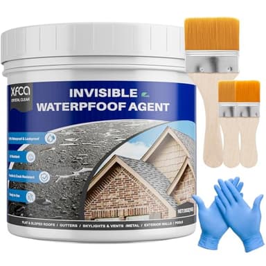 Transparente Wasserdichte Beschichtung, 1KG Dichtungsmasse Wasserdicht, Flüssige Unsichtbare Dichtmasse Wasserdicht, Leck Wasserdichter, für Dach, Wand, Badezimmer, Innen und Außen