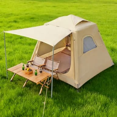 Geräumiges 4-Personen Aufblasbares Zelt – Schnellaufbau Campingzelt, wasserdicht (2000mm+), 4-Jahreszeiten Familienzelt mit einfacher Montage (220x220x180cm)