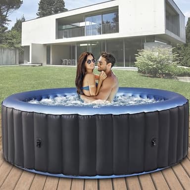 Miweba MSpa Whirlpool Outdoor Bergen | 6 Personen Pool - Spa ⌀ 204.0 cm - Hot Tub - Aufstellpool mit Fernbedienung - Aufblasbarer Whirlpool - Swimmingpool aufblasbar - 138 Düsen - 1429 Liter (6 Pers.)