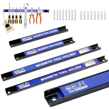 CCLIFE 4tlg Magnetleiste Werkzeug 37cm & 23cm 15kg & 9kg Magnetschiene Magnetisch Werkzeugleiste für Werkstatt