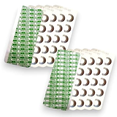 100 Rapid Wassertest-Tabletten | 50 x pH-Wert Wasserhärte Phenol Red | 50 x DPD1 Freies Chlor | für Wassertester und Pooltester | Nachfüllpack | Pool Zubehör | Whirlpool | Aquarium