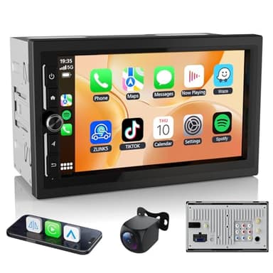 Haudio 2 DIN Autoradio mit Bildschirm, 7 Zoll Wireless CarPlay Apple Android Auto, DAB+ Radio Bluetooth Car Play Touch Display mit Navi GPS, WiFi, Rückfahrkamera, FM/AM/DSP
