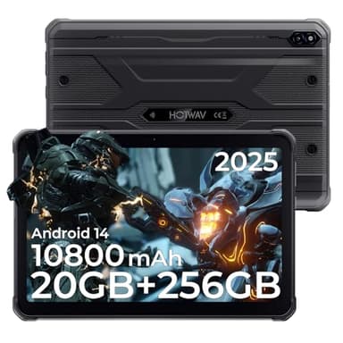 HOTWAV R10 Pro Outdoor Tablet, 10,1 Zoll HD+ Wasserdicht Tablet, 10800mAh 20GB+256GB/1TB Android 14 Rugged Tablets, 13MP+5MP Kamera IP68/IP69K, GPS/4G LTE Dual SIM/5G WiFi/Face ID