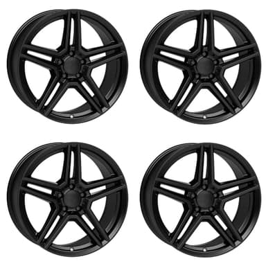 4x Rial Felgen Alufelgen M10 7.5Jx17 ET45 5x112 racing-schwarz kompatibel mit MERCEDES-BENZ A B C CLA E GLA GLB GLK S V Vito Viano