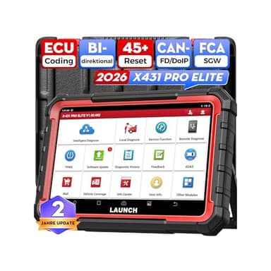 LAUNCH OBD2 Diagnosegerät X431 Pro Elite, ECU Online-Codierung & Bidirektional, Vollständige Systemdiagnose, 45+ Servicefunktionen, CANFD & DOIP, SGW-Lizenzfunktion Erweitern, 2 Jahren Update