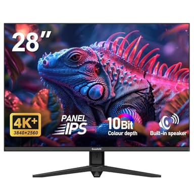 Gawfolk 28 Zoll 4K Gaming Monitor 60HZ IPS PC Bildschirm mit Lautsprecher 3840 x 2560p, Computerbildschirm mit FreeSync, HDMI, DisplayPort, unterstützt VESA