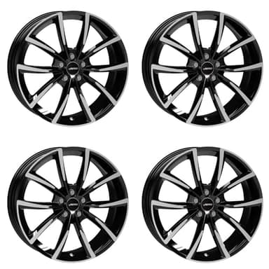4x AUTEC Felgen Alufelgen ASTANA 7.0x17 ET42 5x112 Schwarz poliert kompatibel mit Mercedes-Benz CLA Marco Polo E GLA C B A Vito V Viano GLB