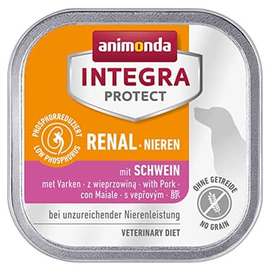 animonda INTEGRA PROTECT Hundefutter nass Renal (Niere) mit Schwein (11 x 150g), von Veterinären empfohlen bei Niereninsuffizienz, Hochwertiges Diätalleinfutter für Hunde gegen Nierenprobleme