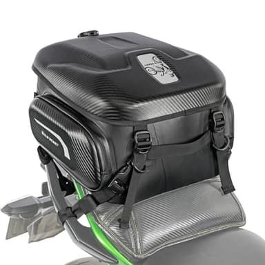 WILD HEART Motorrad-Hecktasche, Hartschale mit Erweiterbarer Kapazität 24L-34L Wasserdicht Verschleißfest Hält Helm Rücksitztasche