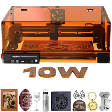 Laser Graviermaschine 10W, L2 MAX mit Gehäuse Lasergravur, 7 Sicherheitsverbesserungen, 0,01mm Präzision CNC Hochpräzise Laser Cutter 300x300 mm Arbeitsbereich für Holz, Metall, Acryl, Glas, Leder