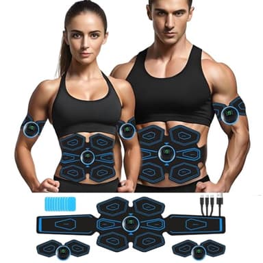 COODAY EMS Bauchtrainer Pro,EMS Bauchmuskeltrainer,Bauchmuskeln Stimulationsgerät 8 Modi & 19 Intensitäten für Bauch, Intelligentes Fitness,Unisex, Wiederaufladbar