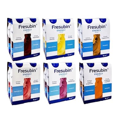 Fresubin Energy Drink - Mischkarton Hochkalorische Trinknahrung von Fresenius Kabi in 6 Geschmacksrichtungen, 300 kcal pro Flasche (200 ml (24er Pack), Mischkarton)