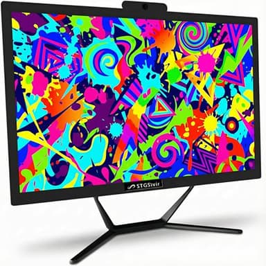 STGsivir All in One PC, 21.5" FHD Display, Core i5 bis zu 3.6 GHz, RAM 16 GB, 1TB SSD, WLAN, BlueTBoth 5.0, Windows11 Pro, Schwarz