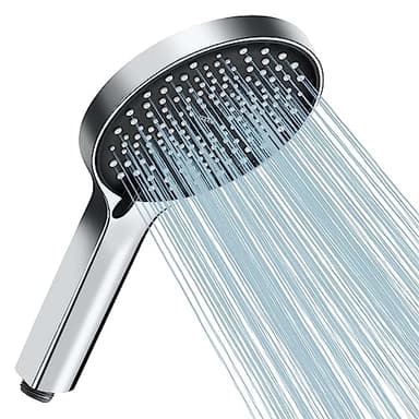 Cobbe Wassersparender Duschkopf mit Druckerhöhung, 3 Strahlarten, Großer Regendusch-Effekt, Sparduschkopf, Schwarz/Chrom