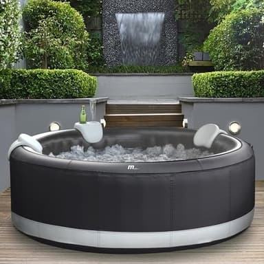MSPA Whirlpool Camaro, 204x204x70 cm – Aufblasbarer Whirlpool für 6 Personen mit 138 Massagedüsen, PTC-Heizung, UV-Desinfektion & Rhino-Tech 6-Schicht-Material | Selbstaufblasend, Digitale Steuerung