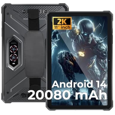HOTWAV R9 Pro Outdoor Tablet Android 14, 11" 2K FHD+ Tablet Wasserdicht, Octa-Core 20GB+256GB/2TB TF 20080mAh 20W Rugged Tablets, 64MP+16MP Kamera, IP68/IP69K/Dual SIM 4G LTE/5G WiFi/GPS/OTG/Face ID