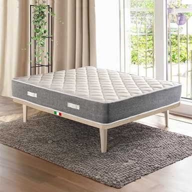 Matratze für Doppelbett, 160 x 190 cm, mit neuer Komfort-Technologie, orthopädische Matratze, 20 cm hoch, gegen Rückenschmerzen, antiallergisch und milbendicht, Modell Elisir