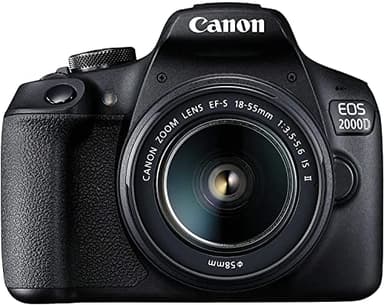 Canon EOS 2000D Spiegelreflexkamera Battery Kit (24,1 MP, DIGIC 4+, 7,5 cm (3,0 Zoll) LCD, Display, Full-HD, WiFi, APS-C CMOS-Sensor) EF-S 18-55mm is II F3.5-5.6 is II + Akku LP-E10, schwarz