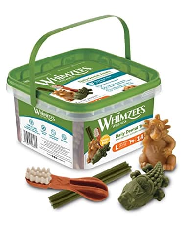 WHIMZEES Natürliche Getreidefreie Zahnpflegesnacks, Kaustangen für Hunde, Gemischte Vielfaltsbox, L, 14 x 60 g