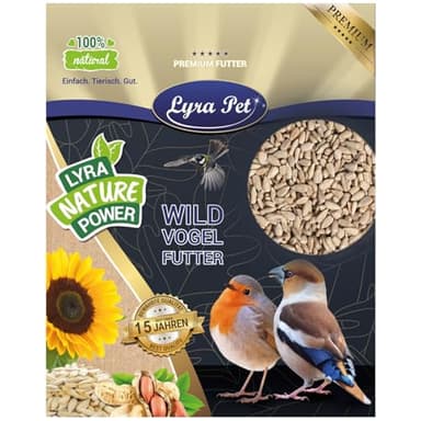 Lyra Pet® | 25 kg Sonnenblumenkerne Geschält | Wildvogelfutter Ganzjährig | Ideal für Jungtiere | Vogelfutter für Wildvögel | Wertvolles Streufutter | Energiespender ohne Schale | Sommer und Winter