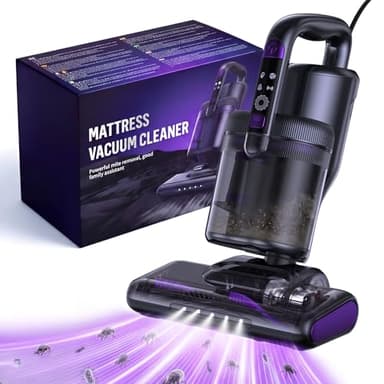 BioAura Milbensauger für Matratzen, Milbensauger mit UV Licht & Heißluft, Matratzenreiniger mit HEPA Filter, Bürstenwalzenklopfen & Ultraschall Funktion, Für Matratzen/Sofas/Teppiche